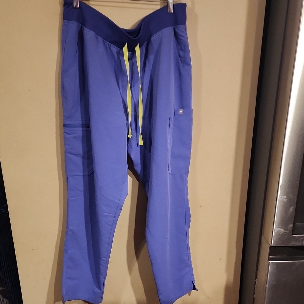 Figs Men's Joggers in Blue with Yellow Accents